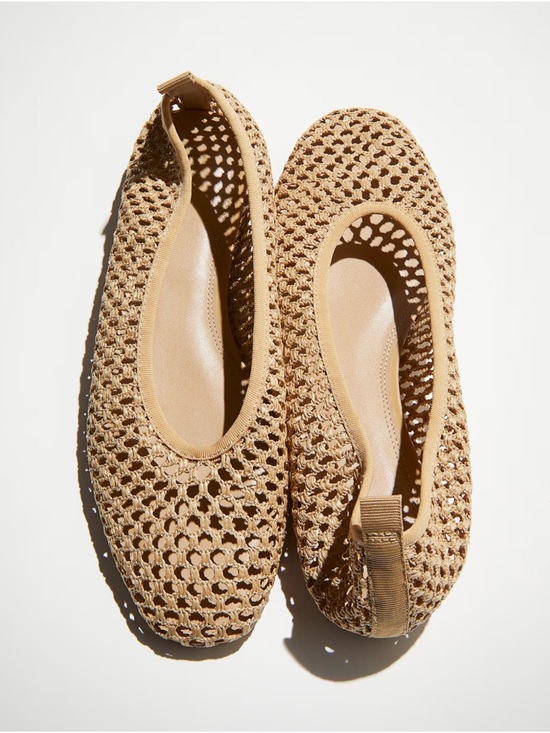 H&M Shoes - H&M Braided Ballet Flats In Beige Size 38 Woven Mesh New